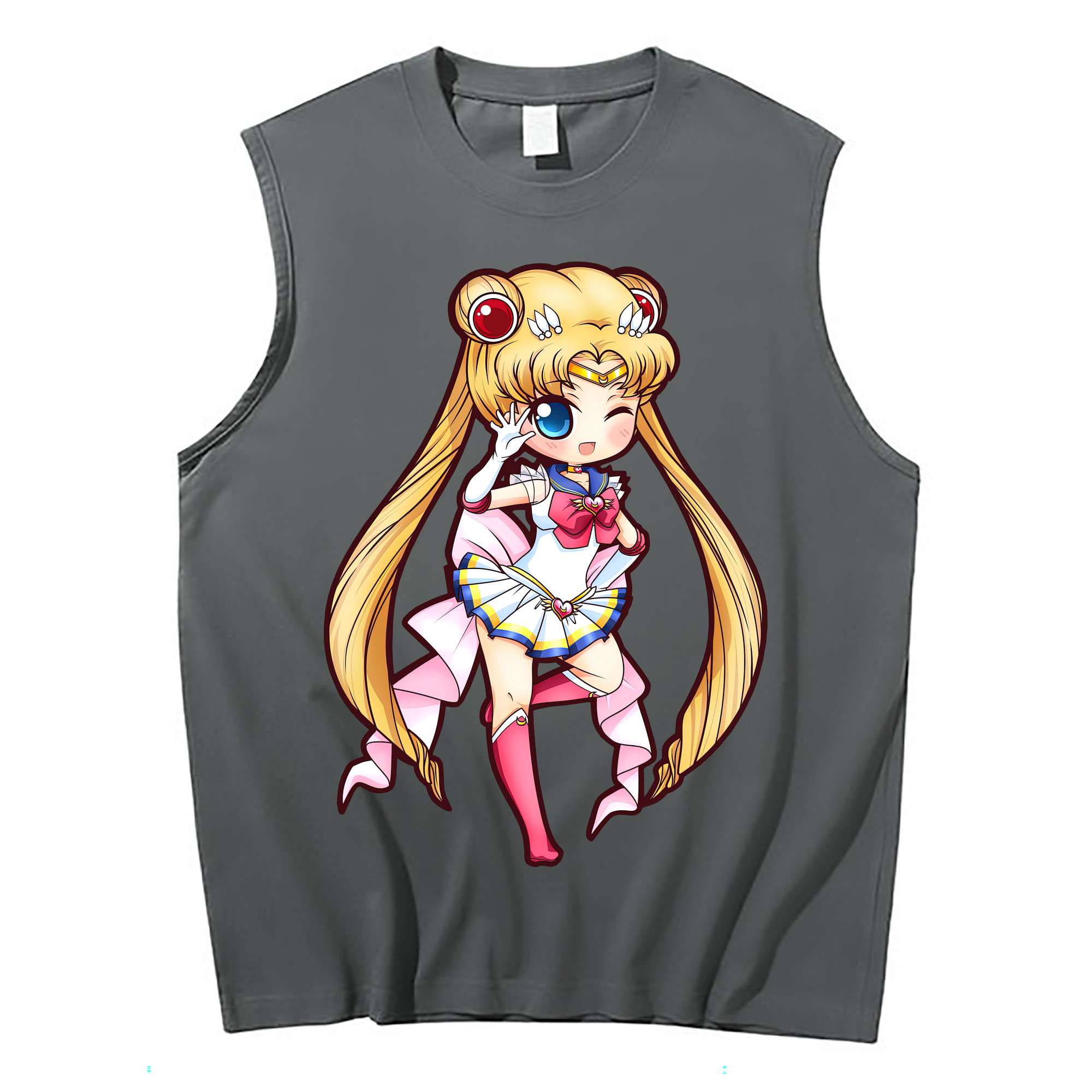 （画像用） 美少女戦士セーラームーン 月野 うさぎ つきの うさぎ Sailor Moon Tsukino Usagi コットン100％タンクトップ（フロントプリント）